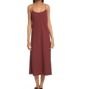 Theory deep red crepe slip dress